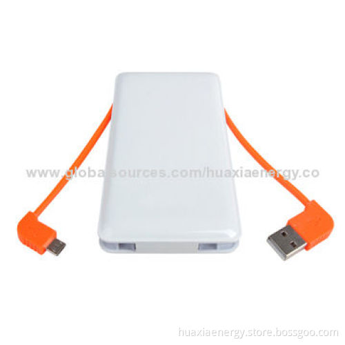Hot Sale 6,000mAh Power Bank with Hidden USB Cable, 5V, 1A Input